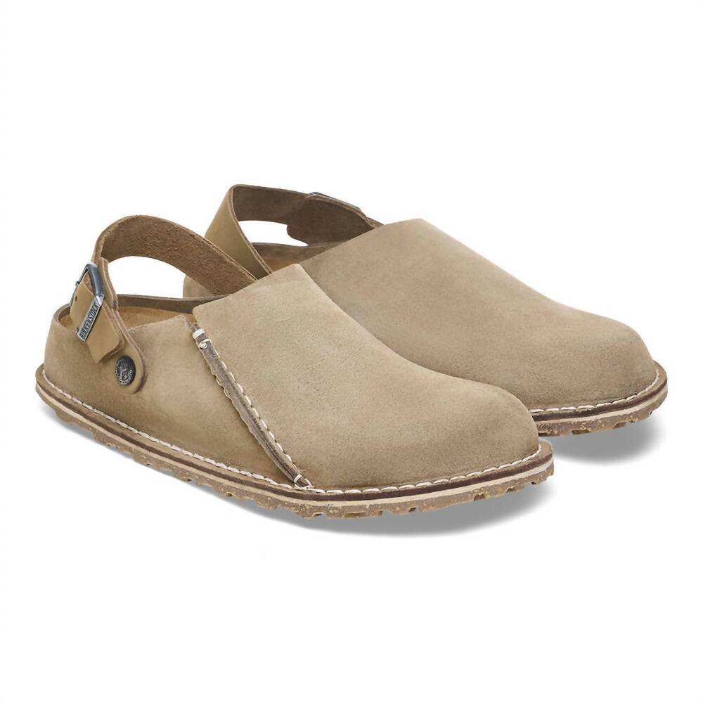 NEW BIRKENSTOCK unisex - lutry premium suede clog in grey taupe